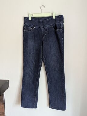 Jag Jeans Size 14 Short High Rise Straight Leg Stretch Dark Wash Denim Altered